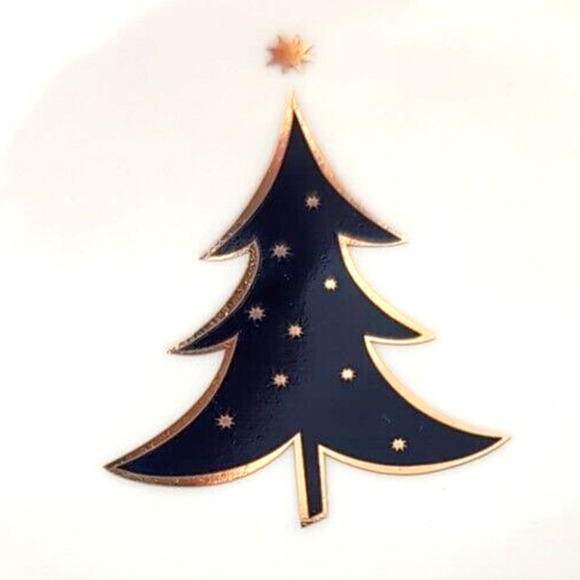 VTG 2000 Hallmark Sakura Star Light 4 Christmas Salad Dessert Plates Porcelain - Picture 3 of 7